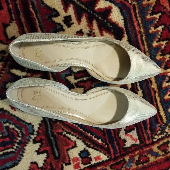 Marc Fisher LTD. Sunny 5 Slip On Leather d'Orsay Flats  Metallic Gold 7.5 M - Picture 2 of 14